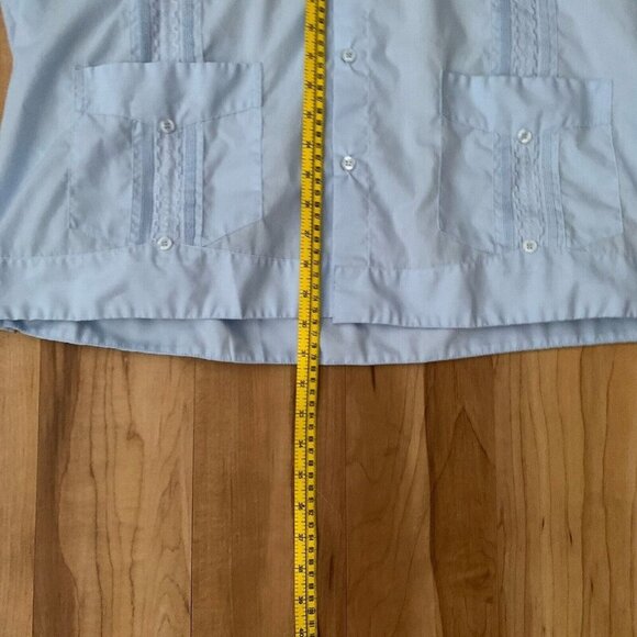 El Interior Shirt Mens 3XL Blue Embroidered Cotton Casual 4 Pocket - Picture 5 of 9